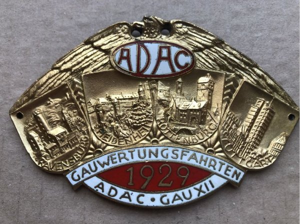 Plakette ADAC GAU 1929