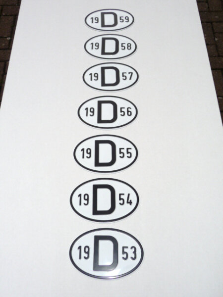 D-Schild Blech mit Baujahr