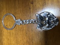 Jaguar crawler Sterling silver key fob